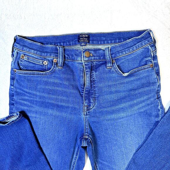 J. Crew Mid-Rise Flare Crop Med Wash Women's Jeans Size 30 - Picture 3 of 9